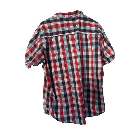 PROJEKRAW Mens Multicolor Plaid Collared Short Sleeves Button-Up Shirts XL - Picture 5 of 15